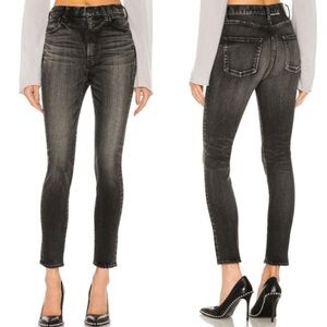 Moussy Vintage Fleetwood Rebirth Skinny-Hi Jeans Black Gray High Waist Size 25